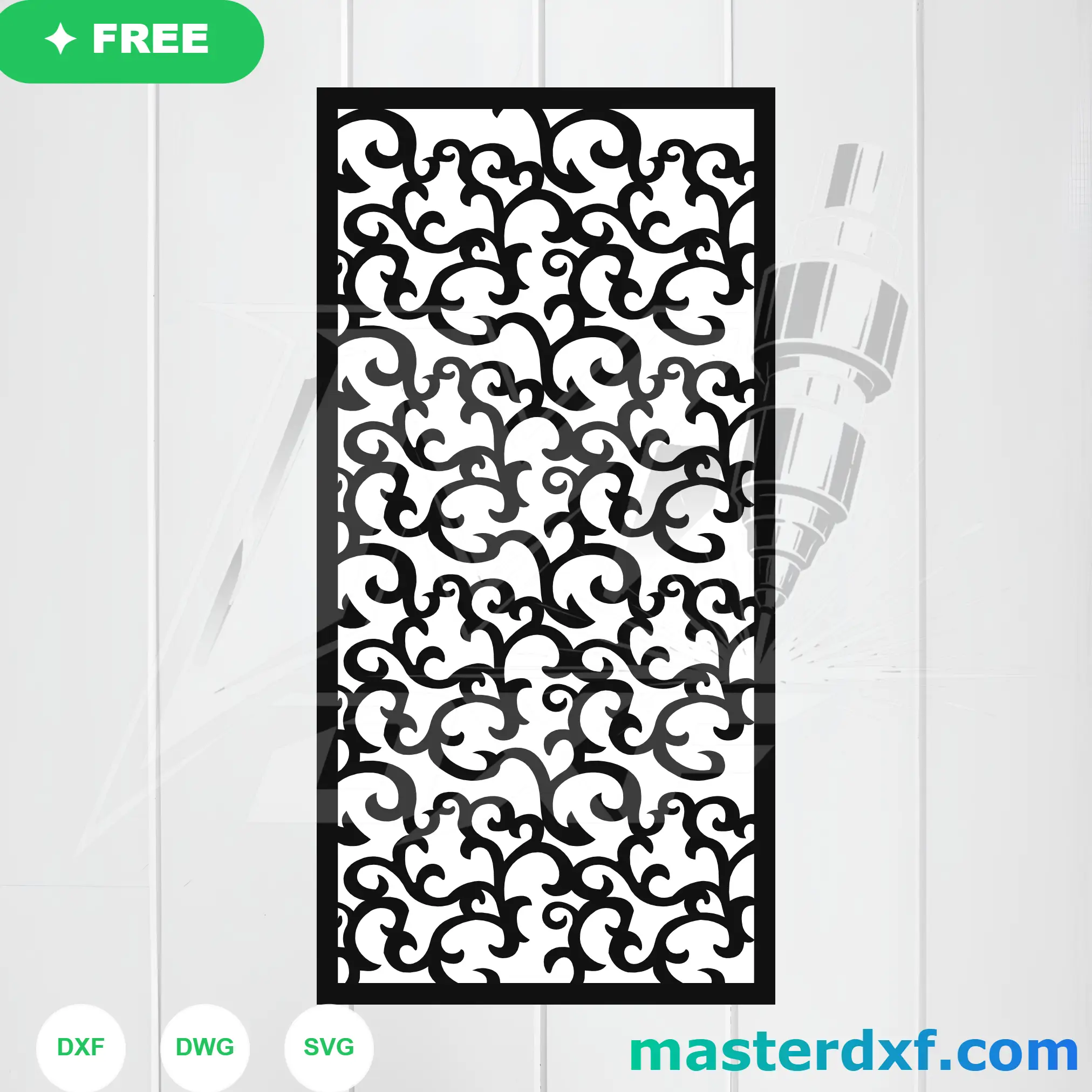 Dense Scroll Wave DXF Screen for Rich Decorative Panels DXF File